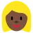 Woman: Dark Skin Tone, Blond Hair