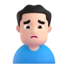 Man Frowning: Light Skin Tone Emoji 🙍🏻‍♂️ image - Microsoft 3D Fluent style