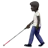 Person With White Cane: Dark Skin Tone