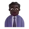 Man Office Worker: Dark Skin Tone Emoji 👨🏿‍💼 image - Microsoft 3D Fluent style