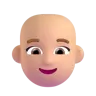 Woman: Medium-Light Skin Tone, Bald Emoji 👩🏼‍🦲 image - Microsoft 3D Fluent style