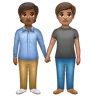 People Holding Hands: Medium-Dark Skin Tone, Medium Skin Tone Emoji 🧑🏾‍🤝‍🧑🏽 image - WhatsApp style