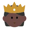 Person With Crown: Dark Skin Tone Emoji 🫅🏿 image - Tossface style