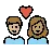 Couple With Heart: Person, Person, Medium-Light Skin Tone, Medium Skin Tone