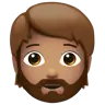 Person: Medium Skin Tone, Beard Emoji 🧔🏽 image - Apple style