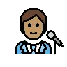 Singer: Medium Skin Tone Emoji 🧑🏽‍🎤 image - OpenMoji style