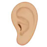 Ear: Medium-Light Skin Tone Emoji 👂🏼 image - Apple style