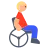 Man In Manual Wheelchair: Medium-Light Skin Tone