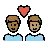 Couple With Heart: Man, Man, Medium-Dark Skin Tone, Medium Skin Tone