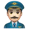 Man Pilot: Light Skin Tone Emoji 👨🏻‍✈️ image - WhatsApp style