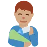 Man Feeding Baby: Medium Skin Tone Emoji 👨🏽‍🍼 image - Twitter / X (Twemoji) style