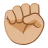 Raised Fist: Medium-Light Skin Tone Emoji ✊🏼 image - Google Noto Color Animated style