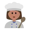 Woman Cook: Medium Skin Tone Emoji 👩🏽‍🍳 image - Tossface style