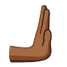 Rightwards Pushing Hand: Medium-Dark Skin Tone Emoji 🫸🏾 image - Google Noto Color Animated style