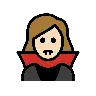 Woman Vampire: Light Skin Tone Emoji 🧛🏻‍♀️ image - OpenMoji style