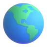 Earth Globe Americas Emoji 🌎 image - Microsoft 3D Fluent style