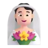 Person With Veil: Light Skin Tone Emoji 👰🏻 image - Microsoft 3D Fluent style