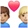 Couple With Heart: Man, Man, Medium-Light Skin Tone, Medium Skin Tone Emoji 👨🏼‍❤️‍👨🏽 image - Samsung style