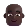 Man: Dark Skin Tone, Bald Emoji 👨🏿‍🦲 image - Microsoft 3D Fluent style