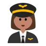 Woman Pilot: Medium Skin Tone Emoji 👩🏽‍✈️ image - Tossface style