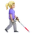 Woman With White Cane Facing Right: Medium-Light Skin Tone