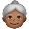 Old Woman: Medium-Dark Skin Tone Emoji 👵🏾 image - Samsung style