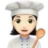 Woman Cook: Light Skin Tone Emoji 👩🏻‍🍳 image - Apple style