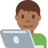 Man Technologist: Medium-Dark Skin Tone Emoji 👨🏾‍💻 image - Twitter / X (Twemoji) style