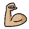 Flexed Biceps: Medium-Light Skin Tone Emoji 💪🏼 image - OpenMoji style