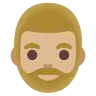 Man: Medium-Light Skin Tone, Beard Emoji 🧔🏼‍♂️ image - Google Noto Color style
