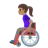 Woman In Manual Wheelchair: Medium Skin Tone