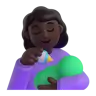Woman Feeding Baby: Dark Skin Tone Emoji 👩🏿‍🍼 image - Microsoft 3D Fluent style