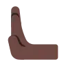 Leftwards Pushing Hand: Dark Skin Tone Emoji 🫷🏿 image - Tossface style