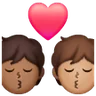 Kiss: Person, Person, Medium-Dark Skin Tone, Medium Skin Tone Emoji 🧑🏾‍❤️‍💋‍🧑🏽 image - Samsung style