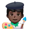 Man Artist: Dark Skin Tone Emoji 👨🏿‍🎨 image - Samsung style