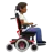 Person In Motorized Wheelchair Facing Right: Medium-Dark Skin Tone