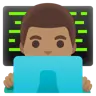 Man Technologist: Medium Skin Tone Emoji 👨🏽‍💻 image - Google Noto Color style