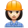 Woman Construction Worker: Light Skin Tone Emoji 👷🏻‍♀️ image - WhatsApp style