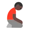 Man Kneeling: Dark Skin Tone Emoji 🧎🏿‍♂️ image - Tossface style