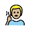 Deaf Man: Medium-Light Skin Tone Emoji 🧏🏼‍♂️ image - OpenMoji style