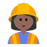Woman Construction Worker: Medium-Dark Skin Tone Emoji 👷🏾‍♀️ image - Tossface style