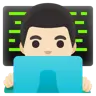 Man Technologist: Light Skin Tone Emoji 👨🏻‍💻 image - Google Noto Color style