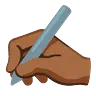 Writing Hand: Medium-Dark Skin Tone Emoji ✍🏾 image - Google Noto Color Animated style