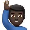 Man Raising Hand: Dark Skin Tone Emoji 🙋🏿‍♂️ image - Apple style