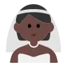 Person With Veil: Dark Skin Tone Emoji 👰🏿 image - Tossface style