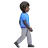 Man Walking Facing Right: Dark Skin Tone