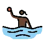 Woman Playing Water Polo: Dark Skin Tone Emoji 🤽🏿‍♀️ image - OpenMoji style