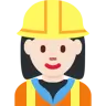 Woman Construction Worker: Light Skin Tone Emoji 👷🏻‍♀️ image - Twitter / X (Twemoji) style