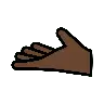 Palm Up Hand: Dark Skin Tone Emoji 🫴🏿 image - OpenMoji style