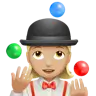 Woman Juggling: Medium-Light Skin Tone Emoji 🤹🏼‍♀️ image - Apple style